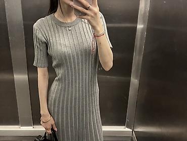 kicik qara don: Boz rəngli, trikotaj toxumalı Elegant siluet yaradan rahat və — 2