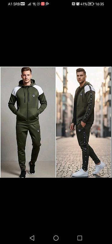 Trenerke: Muški komplet trenerke – dukserica na rajsferšlus i donji deo - Boja — 1