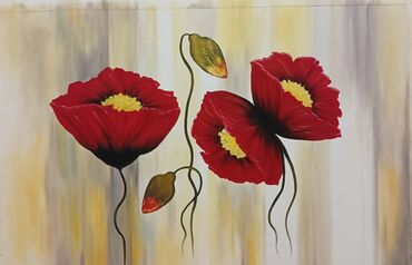 Şəkillər, tablolar: Meşə fonunda çay kənarında yerləşən kənd evinin təsvir olunduğu rəsm — 12