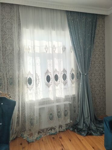 Pərdə və tüllər: İşlənmiş, Vilyur Pərdə, rəng - Ağ, Ödənişli çatdırılma — 2