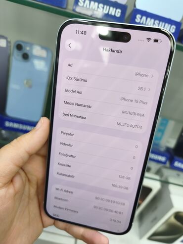 Apple iPhone: IPhone 15, 128 GB, Ağ, Simsiz şarj — 11