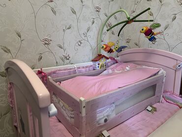 детскую кроватку с балдахином: Детская односпальная кровать, Б/у, Для девочки, С бортиком, Дерево, Самовывоз