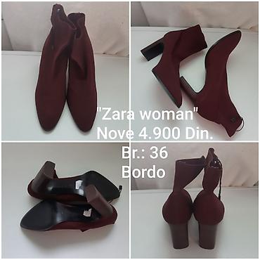 pacioti patike: Nove Zara Woman čizmice – model „čarapa” u elegantnoj bordo boji. - — 4