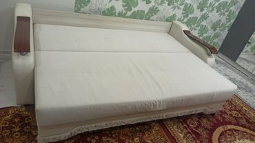 раскладная кровать детская: Диван-кровать, цвет - Бежевый, Б/у