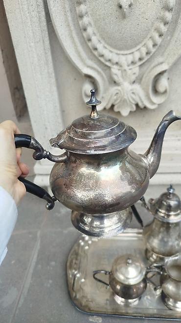 zirkon qapaqlar: Çay dəsti, rəng - Gümüşü, Metal — 2