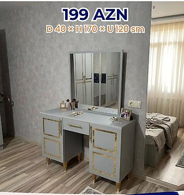 vitrin dolab: Vizaj stolüstü güzgü ilə - Ölçülər: dərinlik 40 sm × hündürlük 170 sm — 1
