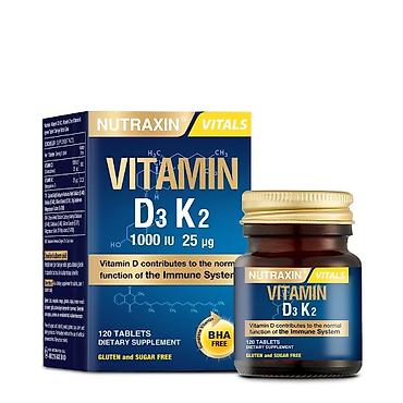 delabs d3: Nutraxin Vitals Vitamin D3 K2 – 120 tablet, qlütensiz və şəkərsiz qida — 3