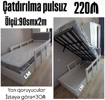 yatag taxt: Uşaq/yekun ölçülü tək nəfərlik çarpayı - Ölçü: 90 sm x 2 m - — 1