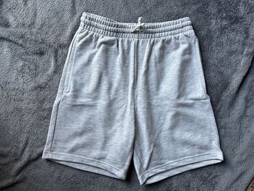 Shorts, Britches: S (EU 36), M (EU 38), Cotton, color - Grey, Single-colored