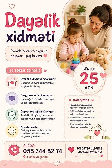 sumqayitda daye: Dayəlik xidməti – evimdə sevgi və qayğı ilə peşəkar uşaq baxımı — 1