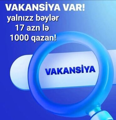 Marketoloqlar: Marketoloq tələb olunur, Onlayn iş, İstənilən yaş, Təcrübəsiz
