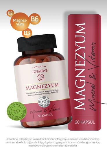 cobra ginsengli bitkisel karışımlı macun: Məhsul: Erbatab Magnezium – Mineral & Vitamin kompleks kapsullar