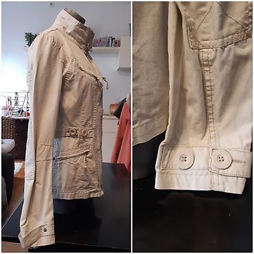 pull and bear srb: Fishbone ženska jakna, veličina M. - Boja: svetlo bež - Materijal — 4