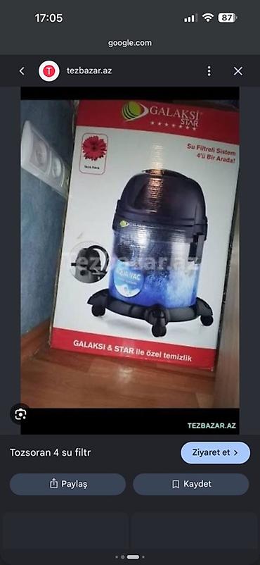 modem ev interneti: Galaksi Star su filtrləmə sistemli tozsoran Xüsusiyyətlər: - Su — 1