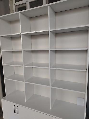 2 ci el kunc divan: Ağ rəngli çoxfunksiyalı kitablık/dolap vitrin - Material — 3