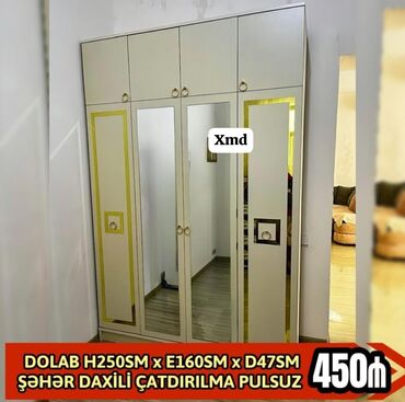 Sifarişlə qonaq dəstləri: Yeni, Açılan, 5 qapı Düz dolab, Qarderob, paltar dolabı