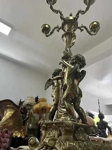 sat: Lampa sa andjelima PUN MESING (visina 88cm) Lampa od mesinga teska oko — 5