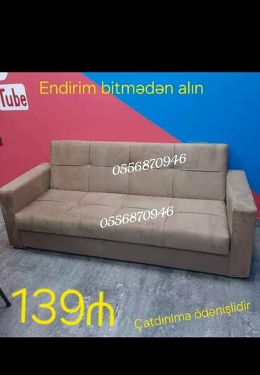 Divanlar: Di̇van-kravat, Açılan, Bazasız, Vеlur parça, Ödənişli çatdırılma — 13