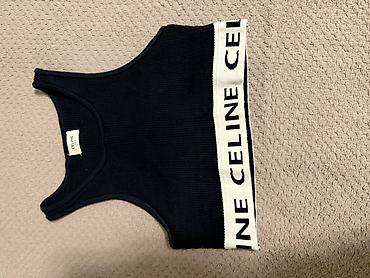 stringer alt geyimi: CELINE qadın rib trikotaj crop top - Rəng: qara - Model: qoltuqsuz — 1