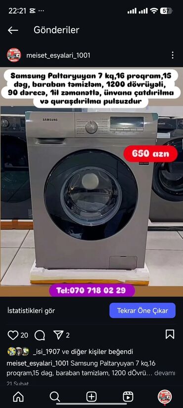 Paltaryuyan maşınlar: Paltaryuyan Anbardan satiş.Qimətlər aşagida qeyd olunub.Ünvana — 39