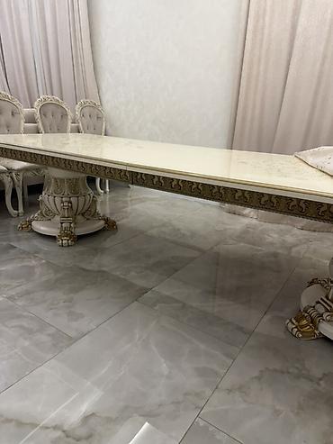 Столы для зала: Роскошный обеденный стол в классическом стиле. - Форма: прямоугольная — 10