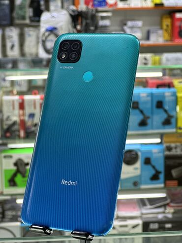телефон цена в бишкеке: Xiaomi, Redmi 9, Б/у, 64 ГБ, цвет - Голубой, 2 SIM