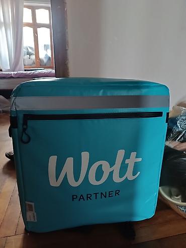 Оборудование для ресторанов, кафе: Wolt Partner termo çatdırılma çantası - Rəng: firuzəyi (Wolt loqosu — 1