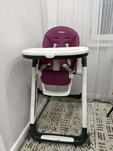 peg perego: Стульчик для кормления, Б/у, Peg perego, Пластик, Трансформер, цвет - Фиолетовый, Бесплатная доставка — 1