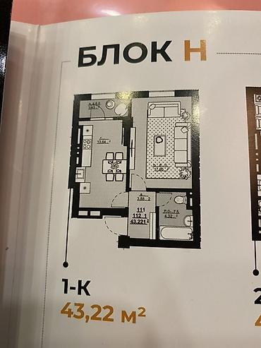 single room flat: От собственника 1‑комнатная, 
Площадь: 43,22 м²
Жк «арт сити» — 1