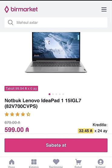 komputer prosesor: Lenovo noutbuk – gümüşü korpus, tam ölçülü klaviatura və iri touchpad — 7