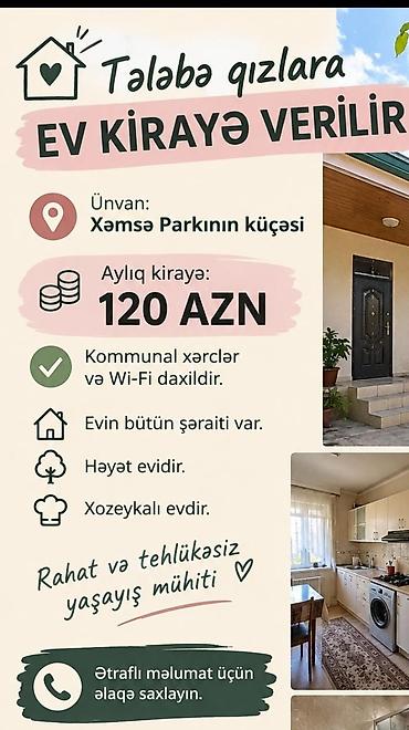 xocesen ev: Telebe qizlara ev kiraye verilir 120 azn — 1