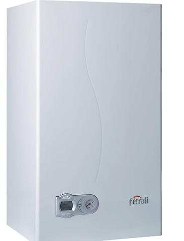 kombi kutusu: Qazan və kombi modelləri - TERMOGAZ, 28 kW, tək esenjor. Ön paneldə — 2
