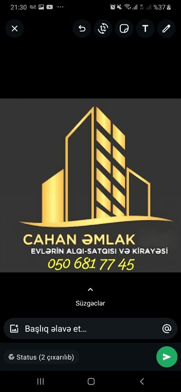 Təlim, kurslar: Cahan Əmlak, evlərin alqı-satqısı və kirayəsi sahəsində xidmətlər