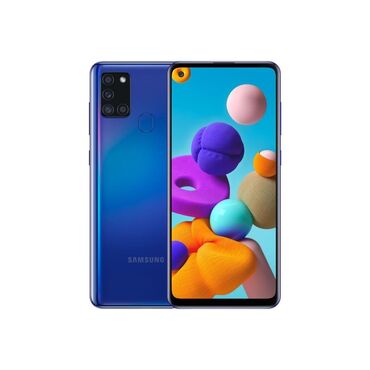 телефон за 1 сом: Samsung Galaxy A21S, Б/у, 32 ГБ, цвет - Синий, 2 SIM