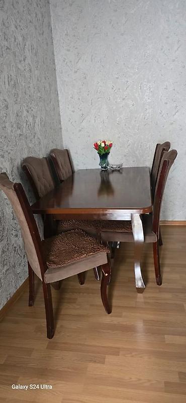 Qonaq otağı üçün, İşlənmiş, Kvadrat masa, 6 stul