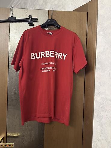 şort: Futbolka, Burberry, S, rəng - Qırmızı — 1
