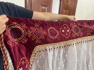 выкройка одеяла: Комплект штор, С вышивкой, С кистями, С тюлем в комплекте, Готовое изделие, Новый, Для зала — 1