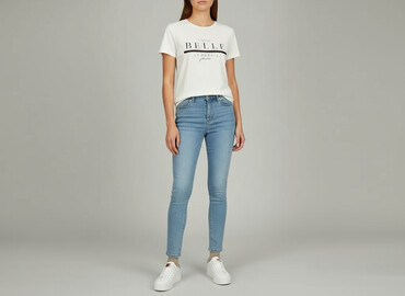 białe t shirty la mania: New Look, T-shirt damski, rozmiar M