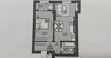 Продажа квартир: 1 комната, 45 м², Асанбай мкр Элитка, 2 этаж, ПСО (под самоотделку) — 3