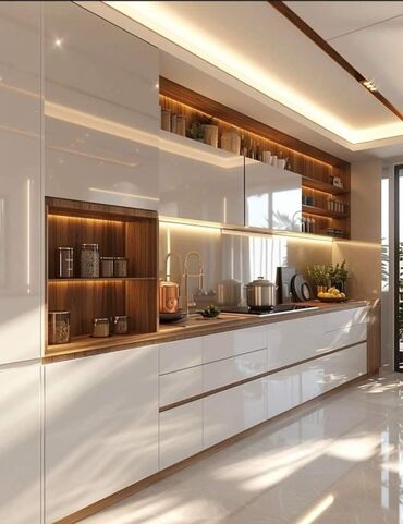 Sifarişlə mətbəx mebeli: Sifarişlə mətbəx dəsti, Parlaq laminat — 4