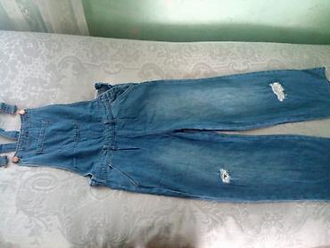 tulum cins: Denim kombinezon (salopet) – mavi rəngli, klassik yuyulmuş cins parça — 1