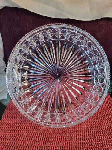 Kuhinjski setovi: Cinija nova velika Zajecar kristal i led kristal. rucni rad 70te — 1