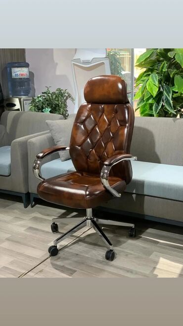 Ofis və oyun kresloları: Yeni, Təkərli, Qolları tənzimlənir, Dəri — 7