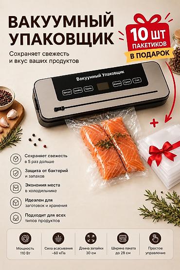 Вакуумный упаковщик для продуктов Сохраняет свежесть и вкус продуктов