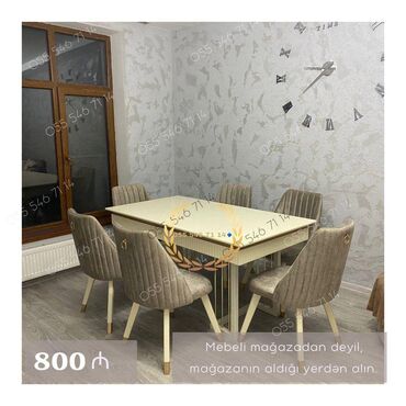 Masa və oturacaq dəstləri: Qonaq otağı üçün, Yeni, 6 stul