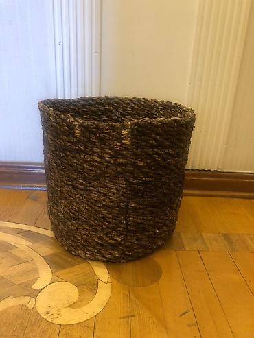 Sandıqlar: Təbii lifdən hörülmüş dekorativ səbət - Material: təbii lif/hasır — 2