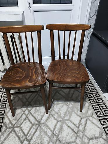 Qoz ağacından kuxna stolları – 6 ədəd - Material: qoz ağacı, tam