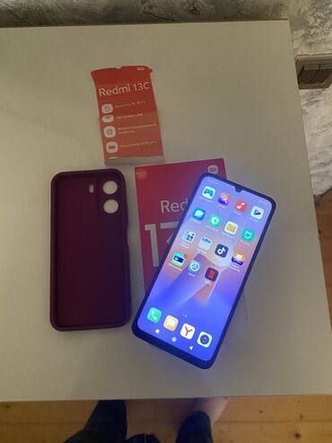 Apple iPhone: Redmi 13C, 128 GB, rəng - Qara, Sənədlərlə