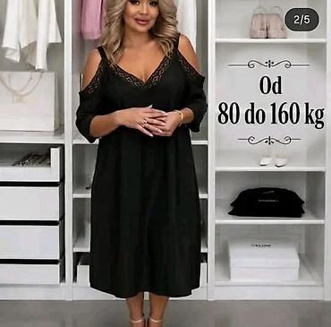 afrodita moda: Haljina sa čipkanim detaljima siroka. - Model: midi dužina,A-kroj. - — 1