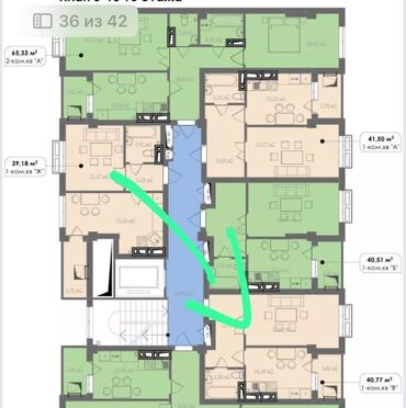 кв 66: 1 комната, 41 м², Элитка, 6 этаж, ПСО (под самоотделку)